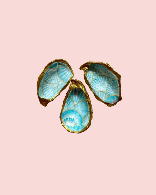 Mermaid Blue Oyster Shell Jewelry Dish