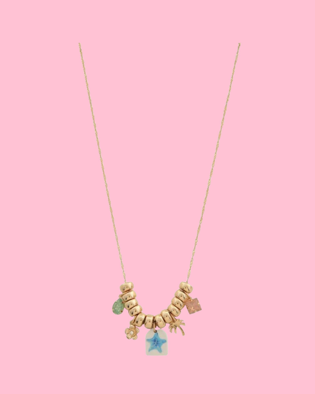 MULTI CHARM BEADED NECKLACE