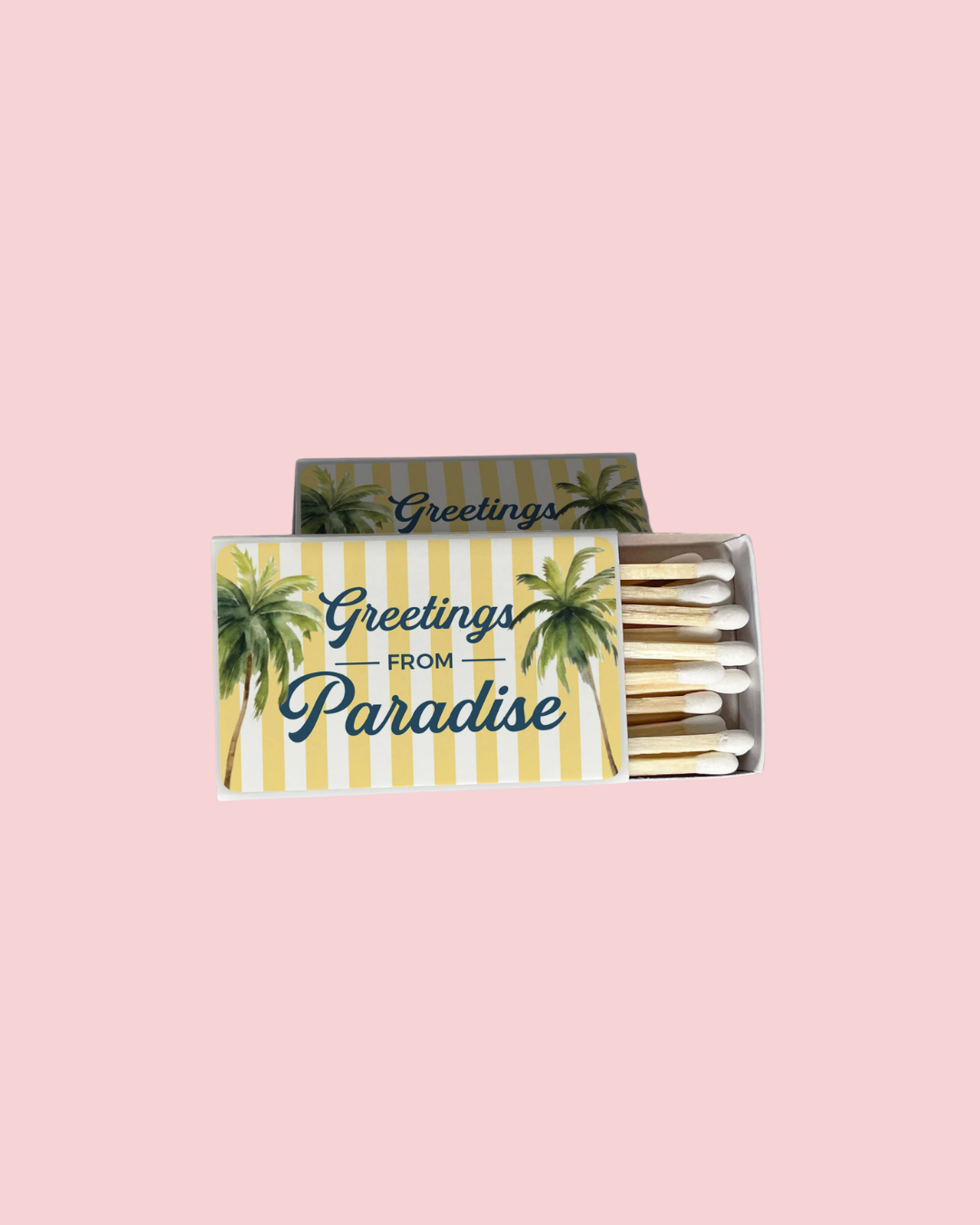 Greetings from Paradise Palm Trees Striped Matchbook