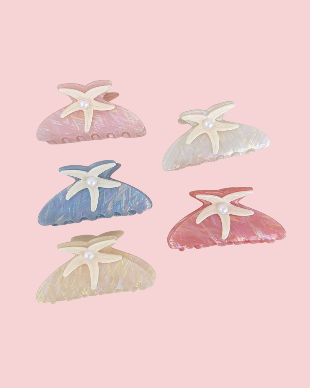 Trendy Pearl Starfish Medium Hair Claw