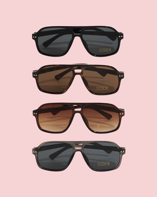 Plastic Aviator Frame Sunglasses
