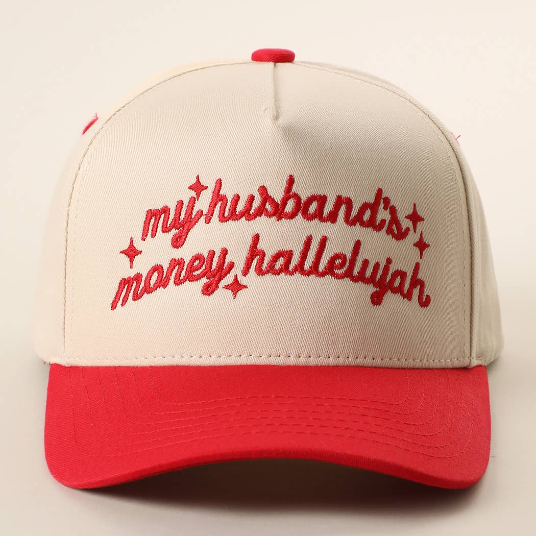 My Husband's Money Hallelujah Two-Tone Trucker Hat