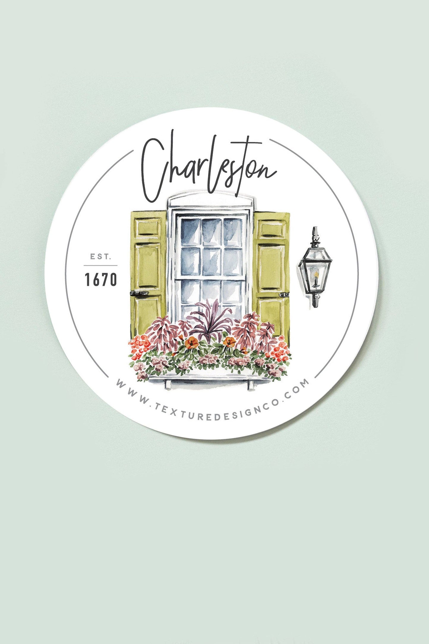 The Charleston Flower Box Sticker in White