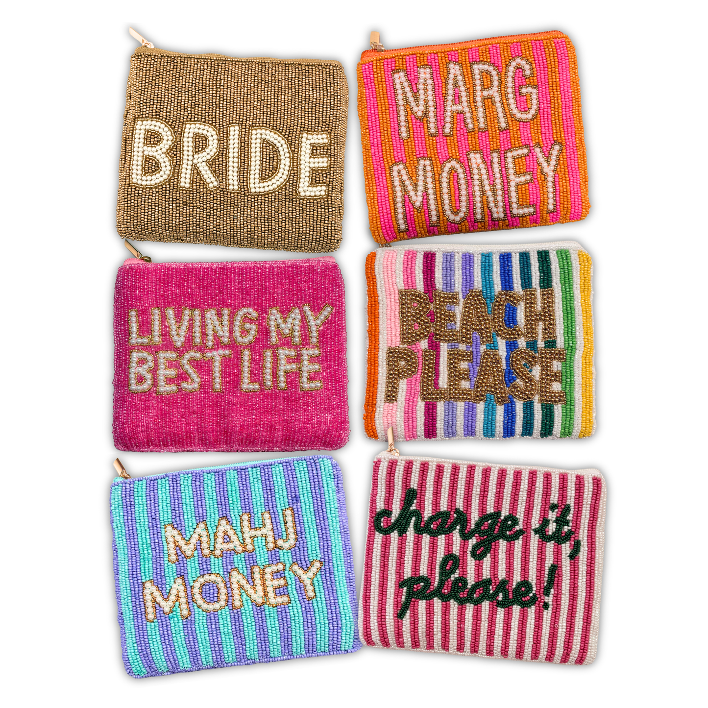 Main Character Handmade Beaded Coin Pouch