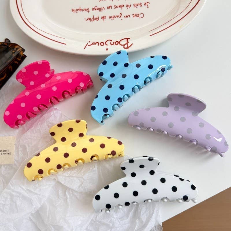 Retro Polka Dot Hair Claw
