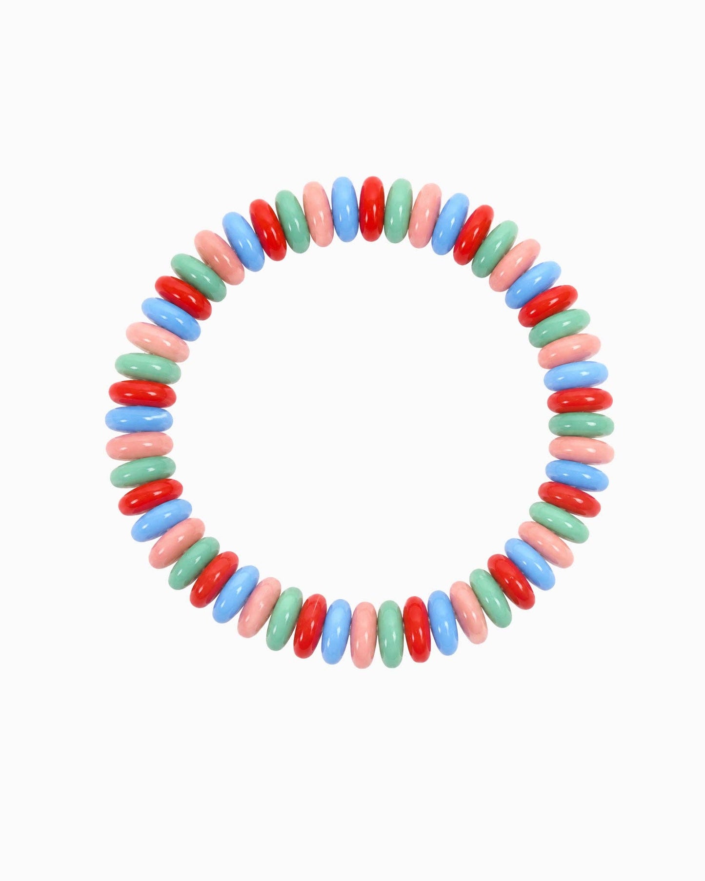 Summer Wide Disc Marble Beaded Stretch Bracelets