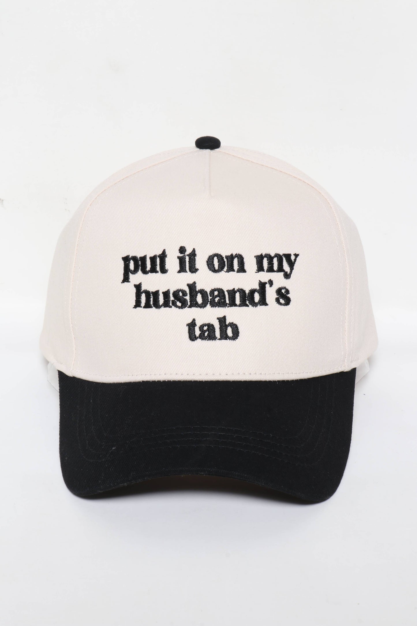 PUT IT ON MY HUSBAND'S TAB Embroidery Baseball Caps