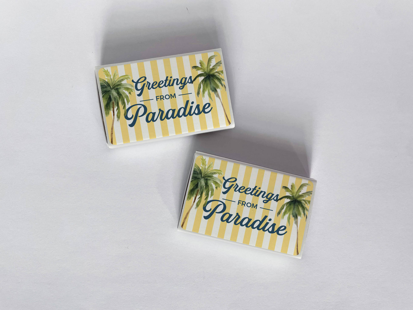 Greetings from Paradise Palm Trees Striped Matchbook