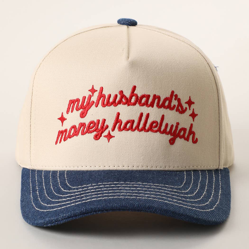 My Husband's Money Hallelujah Two-Tone Trucker Hat