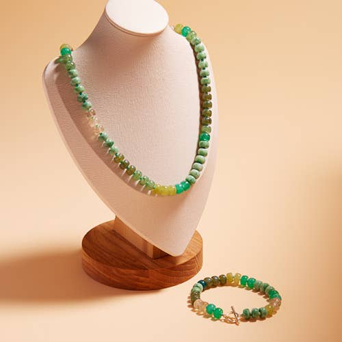 Flat Round Resin Beads Ombre Mixed Short Necklace