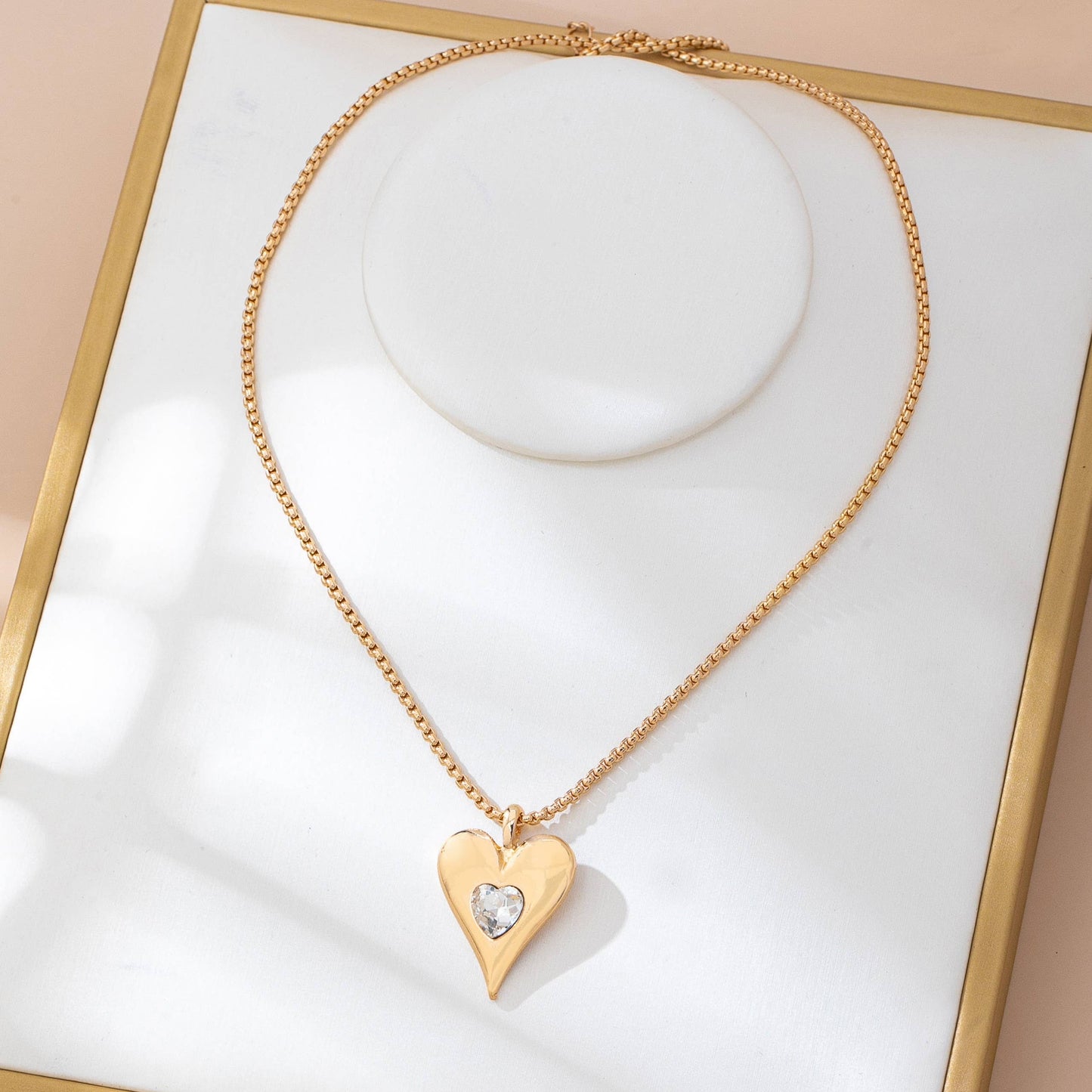 Gold-Tone Heart Pendant Necklace