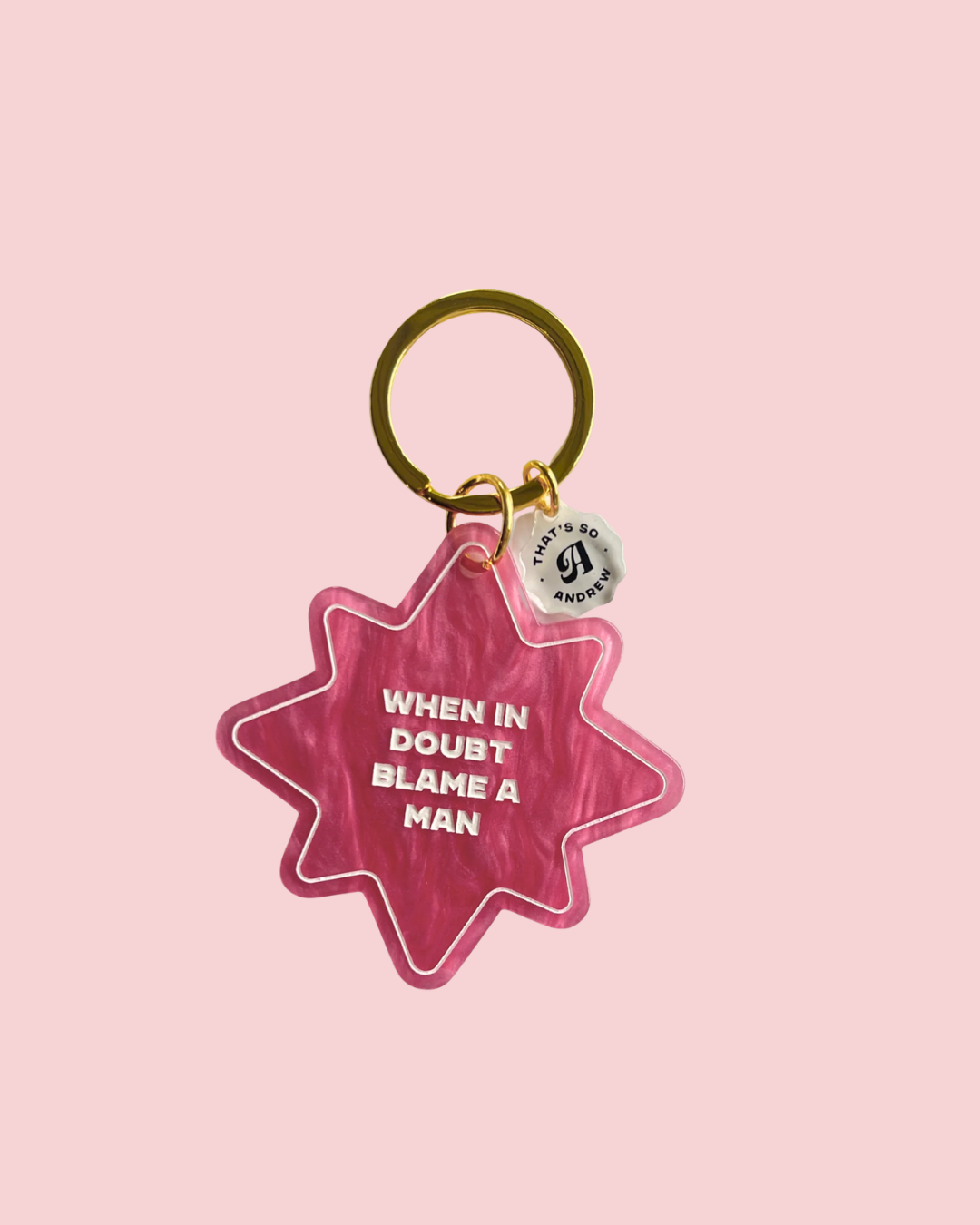 When in a Doubt Blame a Man - Funny Motel Keychain