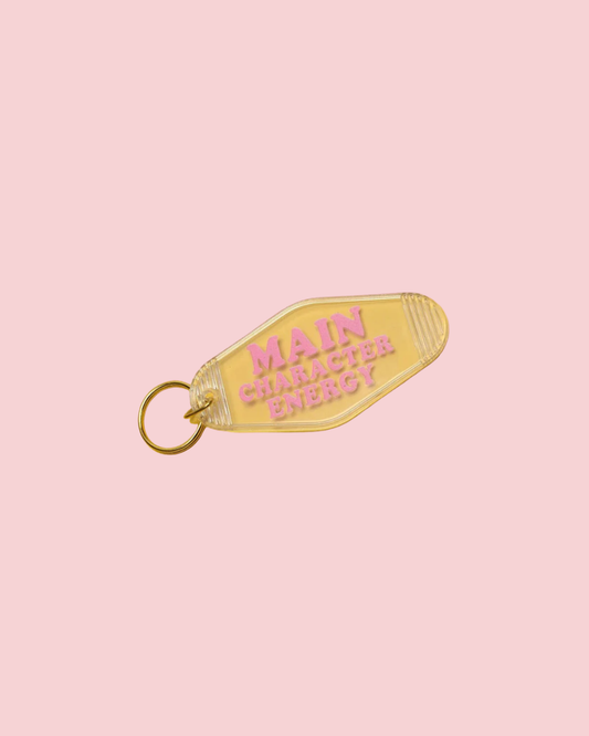 Main Character Energy Clear Retro Motel Keychain