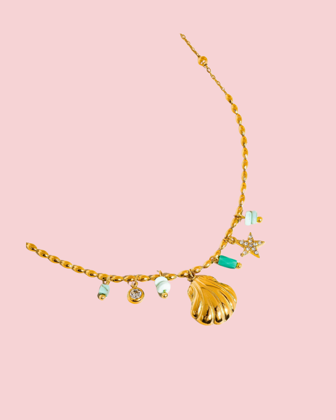 Sumner 18K Non-Tarnish Shell and Star Necklace