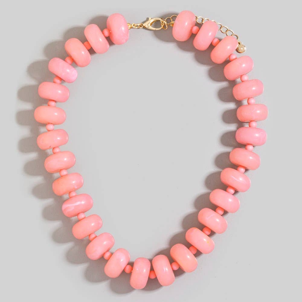 Bulky Acrylic Bead Link Necklace Set