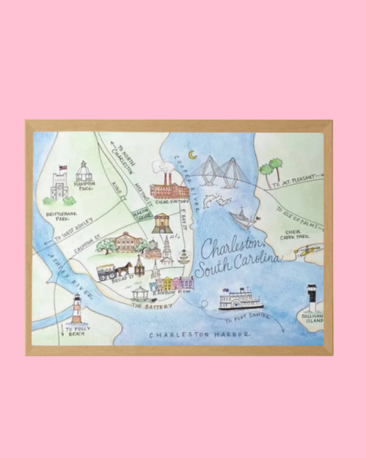 Charleston, South Carolina Map Art Print