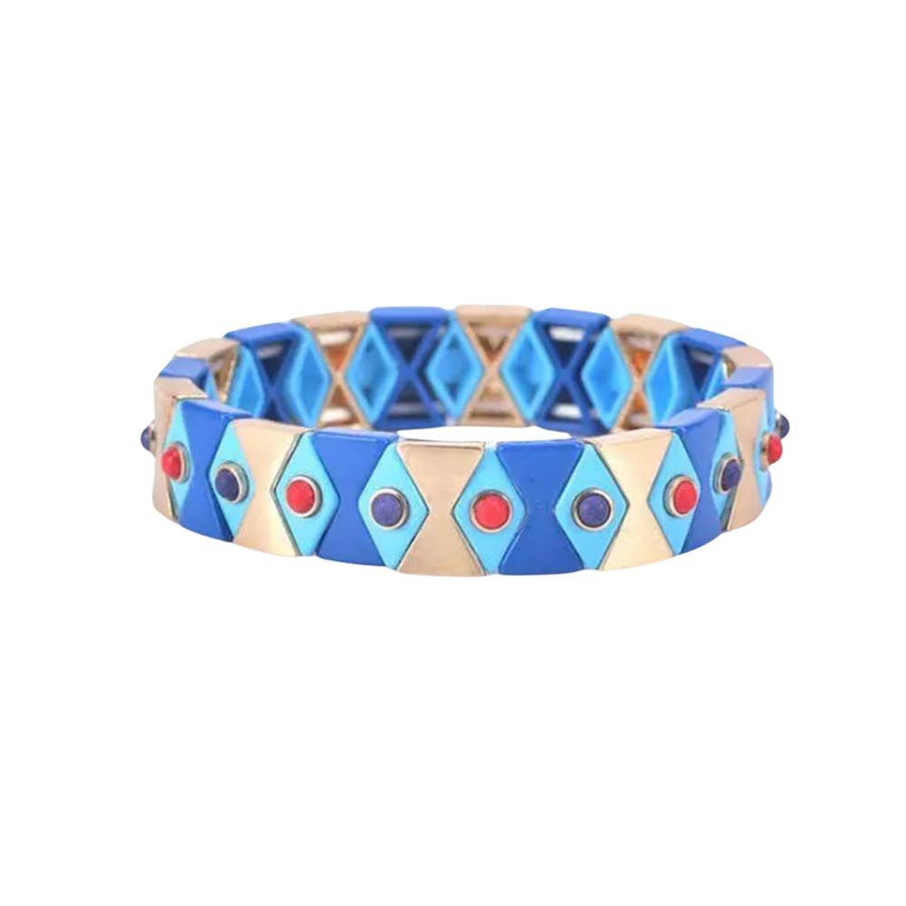 Diamond Enamel Tile Bracelet