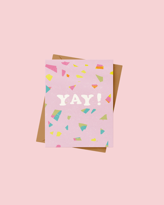 Yay Congratulations Card | Pink Confetti Congrats Card
