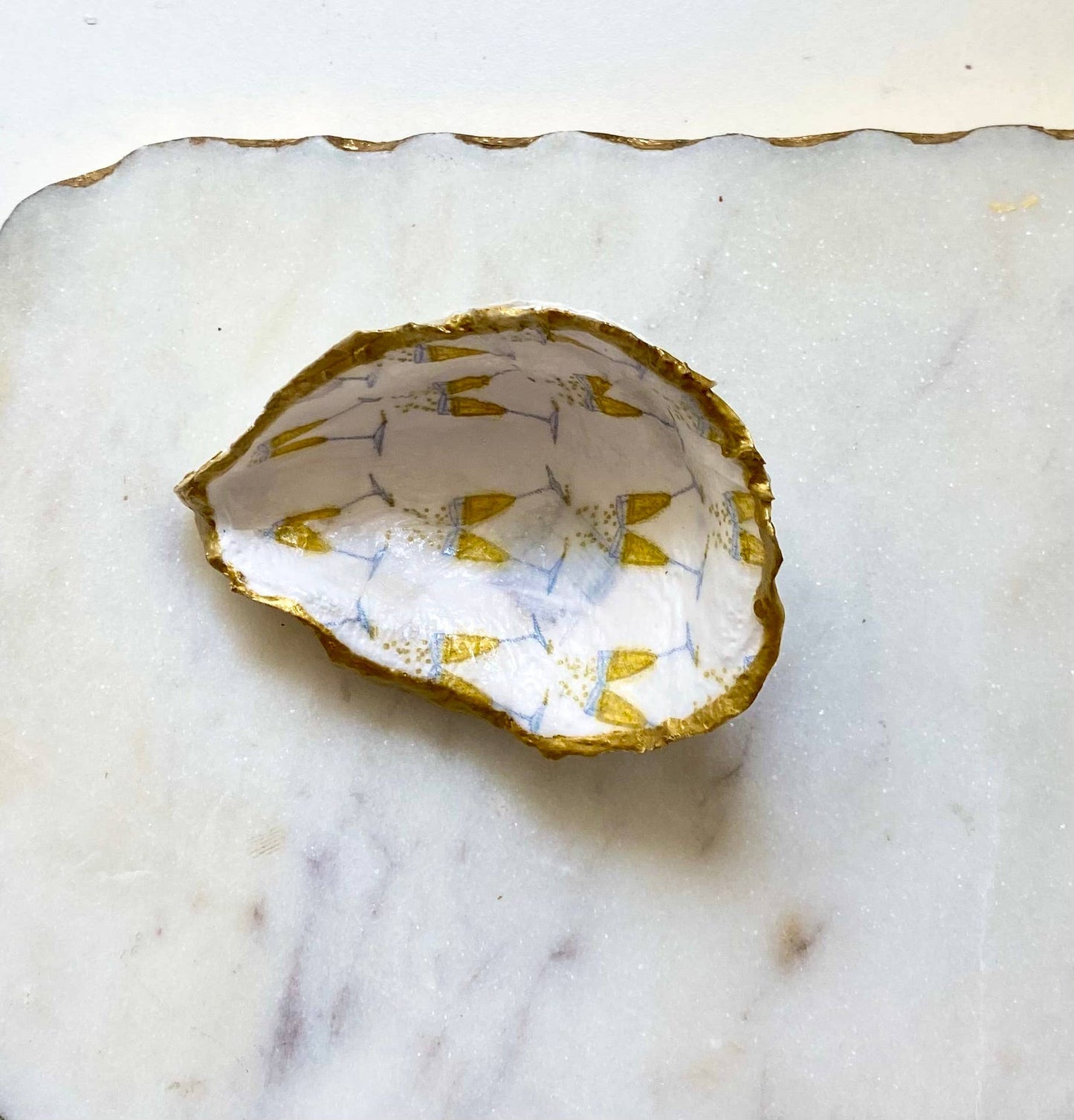 Champagne Oyster Shell Jewelry Dish