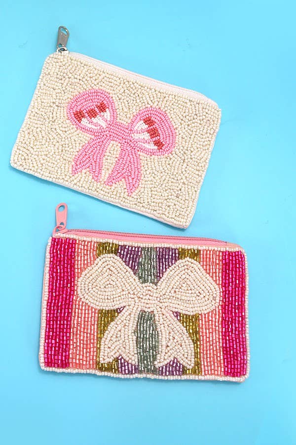Bow Beaded Coin Purse
