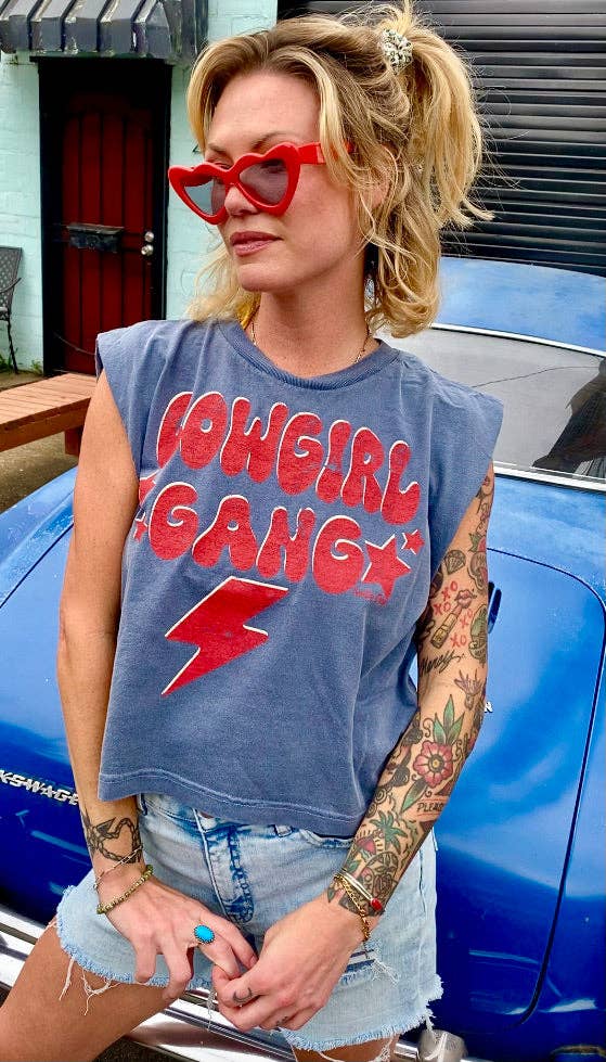 Cowgirl Gang Boxy Midriff Muscle top