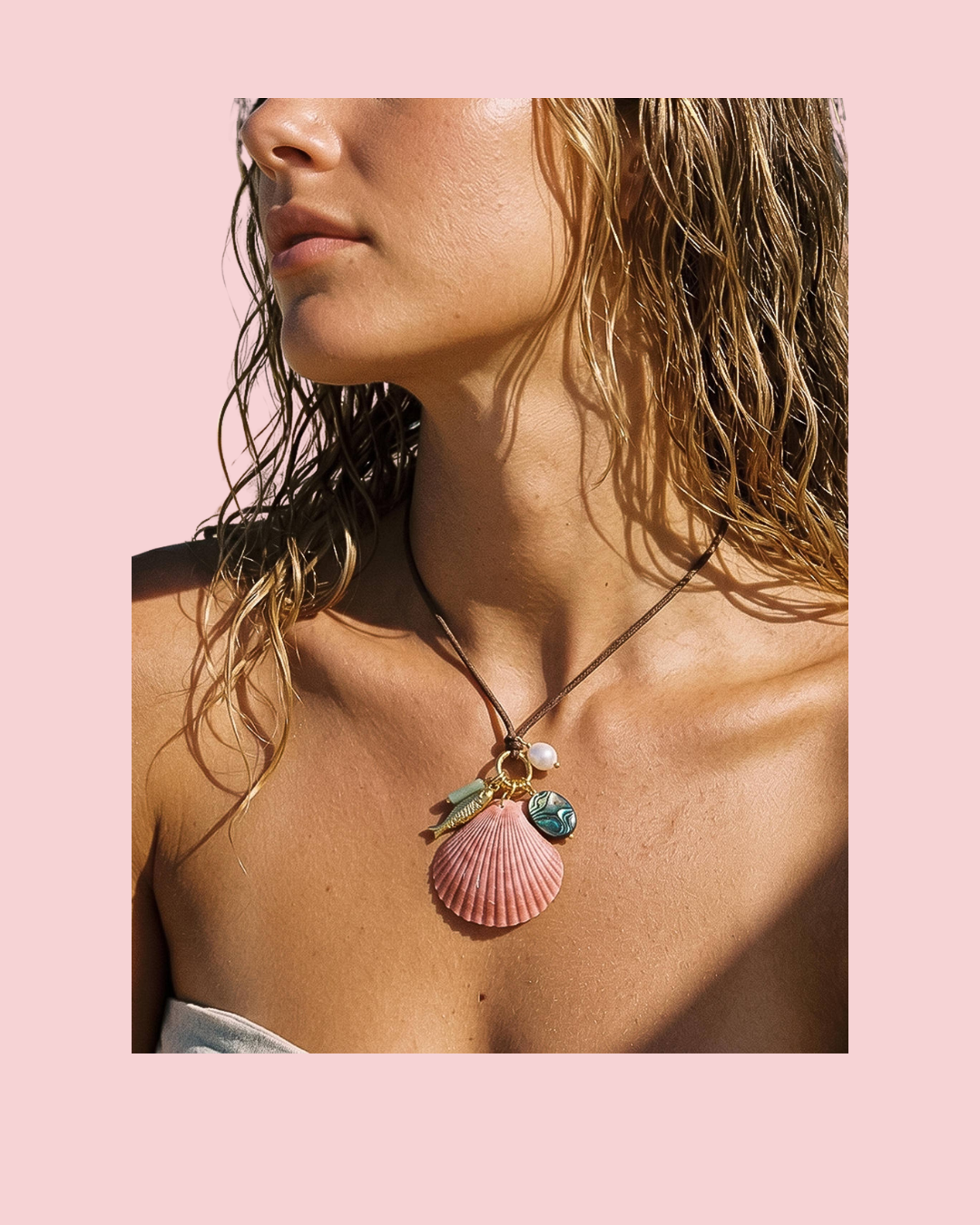 Sassari 18K Gold Non-Tarnish Coastal Shell Charm Necklace