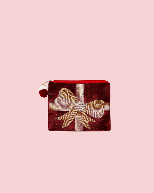 GIFT WRAP BEADED COIN POUCH