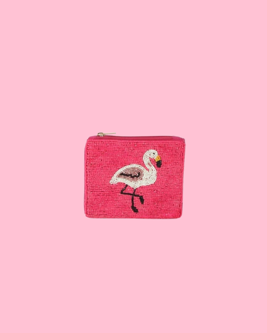 Ladies  Fuchsia FLAMINGO Fully Beaded Coin