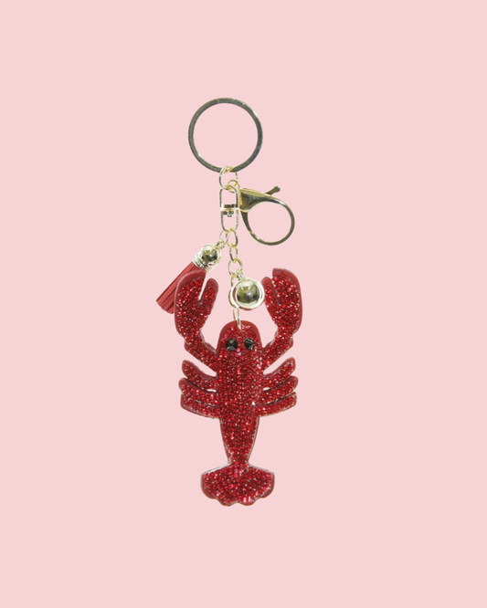 RHINESTONE LOBSTER KEYCHAIN WITH TASSEL, KC444X 173