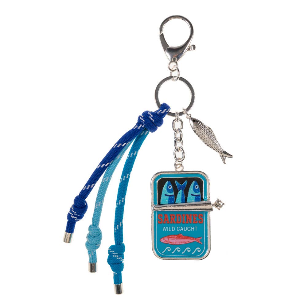 SARDINES CAN SHAPED PRINT W  ROPE SINGLE  BAG CHARM