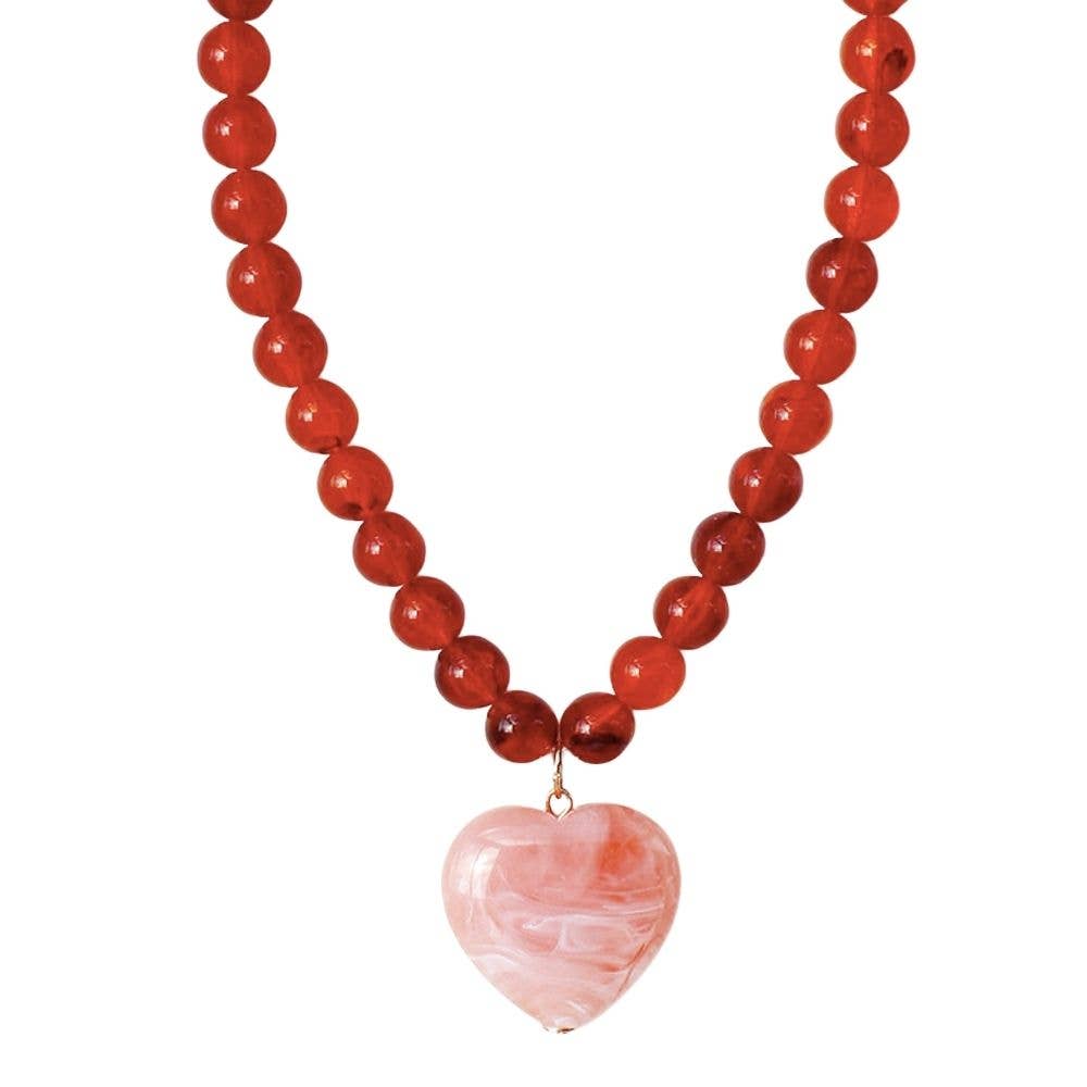 BEAD HEART PENDANT NECKLACE
