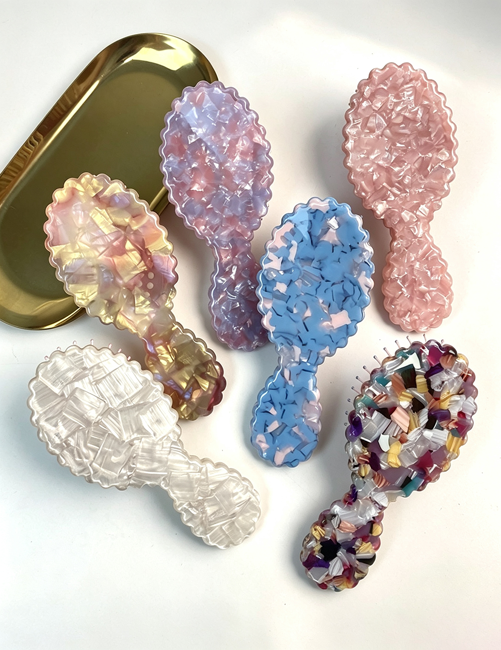 Stylish Colorful Oval Acetate Air Cushion Combs