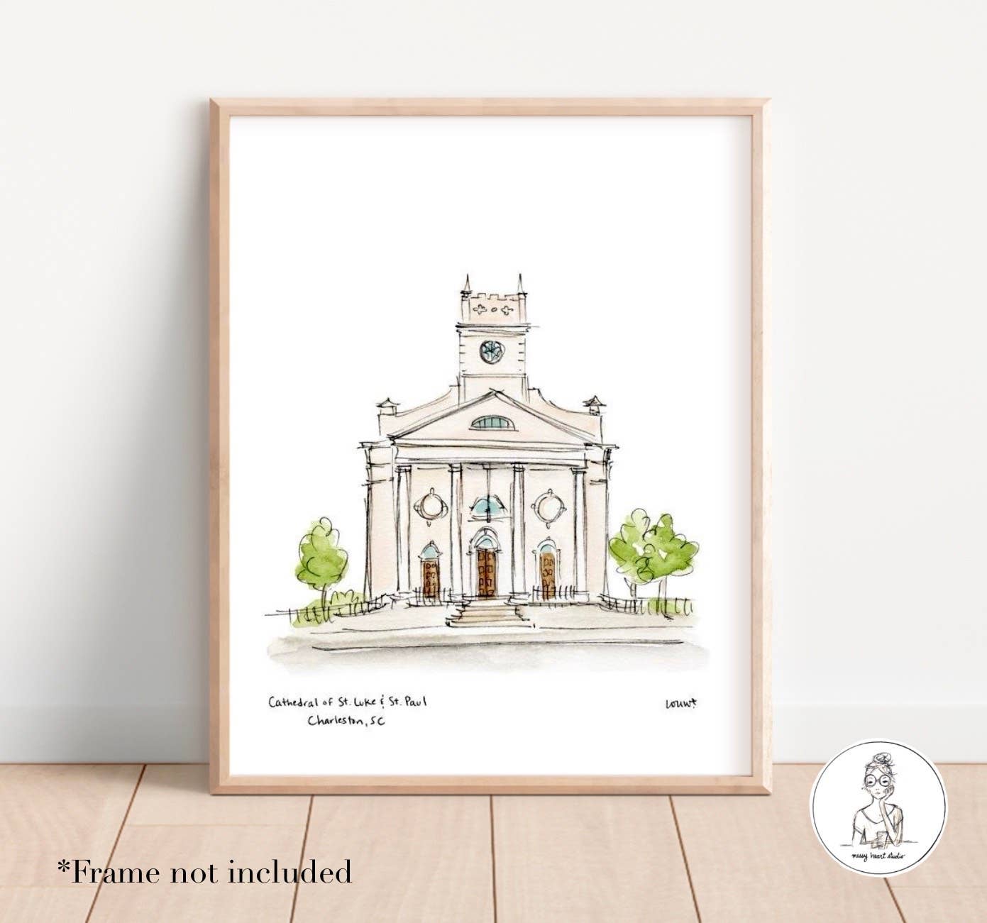 Charleston, South Carolina - Cathedral of St Luke & St Paul. Art Print