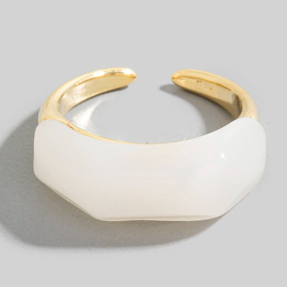 Resin Accent Gold Open Band Ring