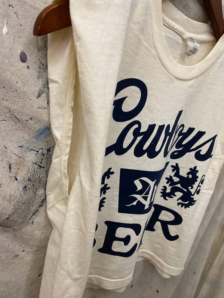 Cowboys and Beer logo Boxy Midriff Muscle top