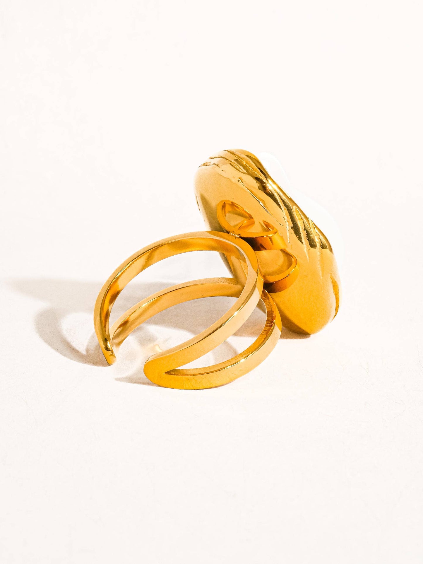 Cameron 18K Gold Non-Tarnish Classic Pearl Round Ring