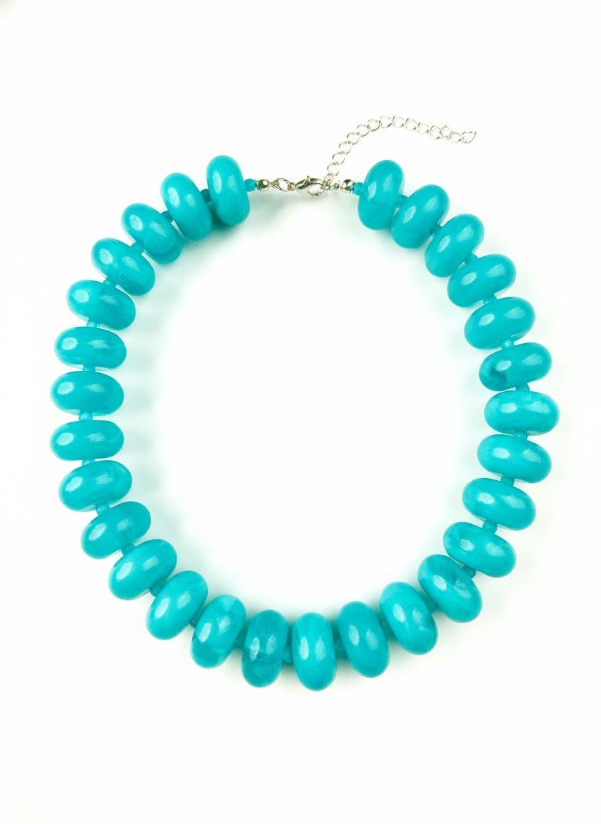 Flat Beaded Necklace Chunky Disc Choker Statement Jewelry