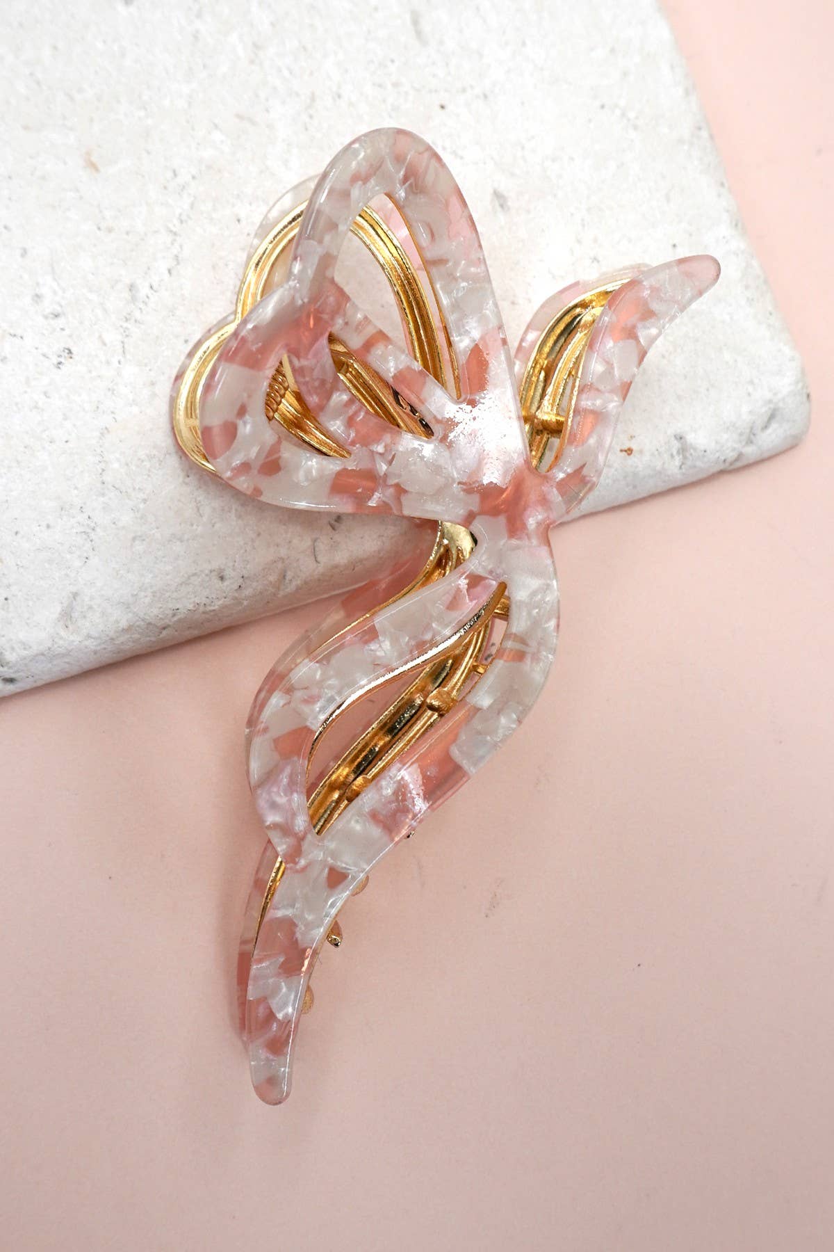Tolie Pattern Bow Claw Clip