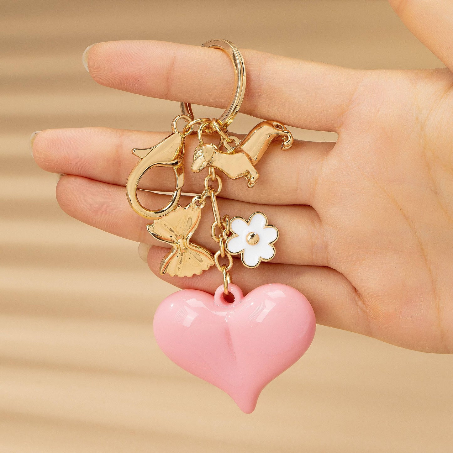 Heart & Dog Bag Charm