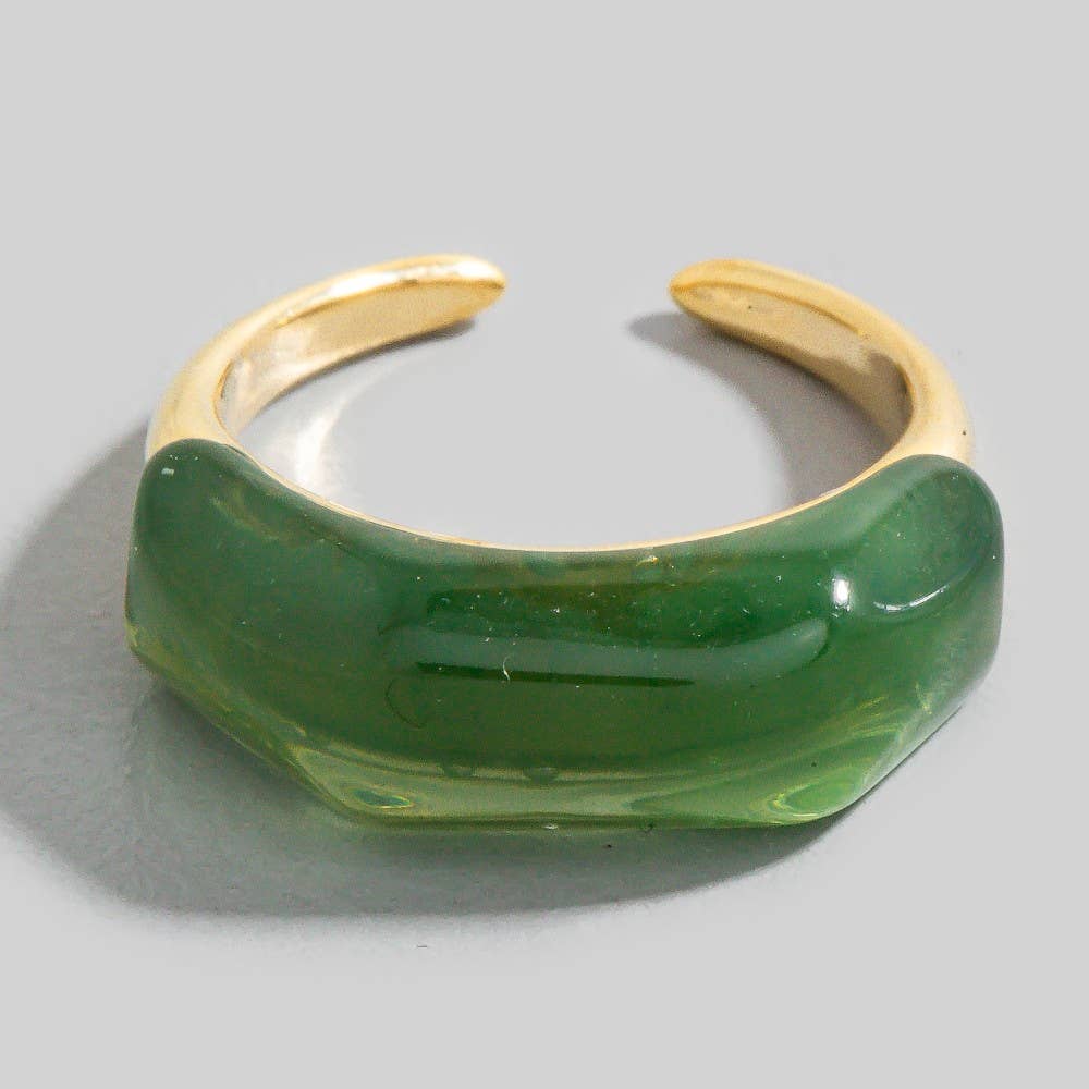 Resin Accent Gold Open Band Ring