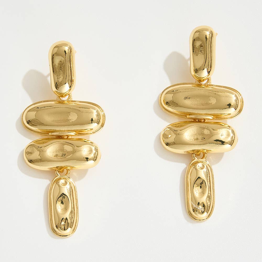 14K Gold Dipped Geometric Drop Earrings