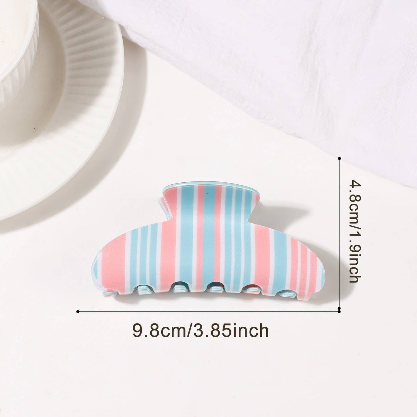 Colorful Vertical Stripe Pattern Hair Claw Clip