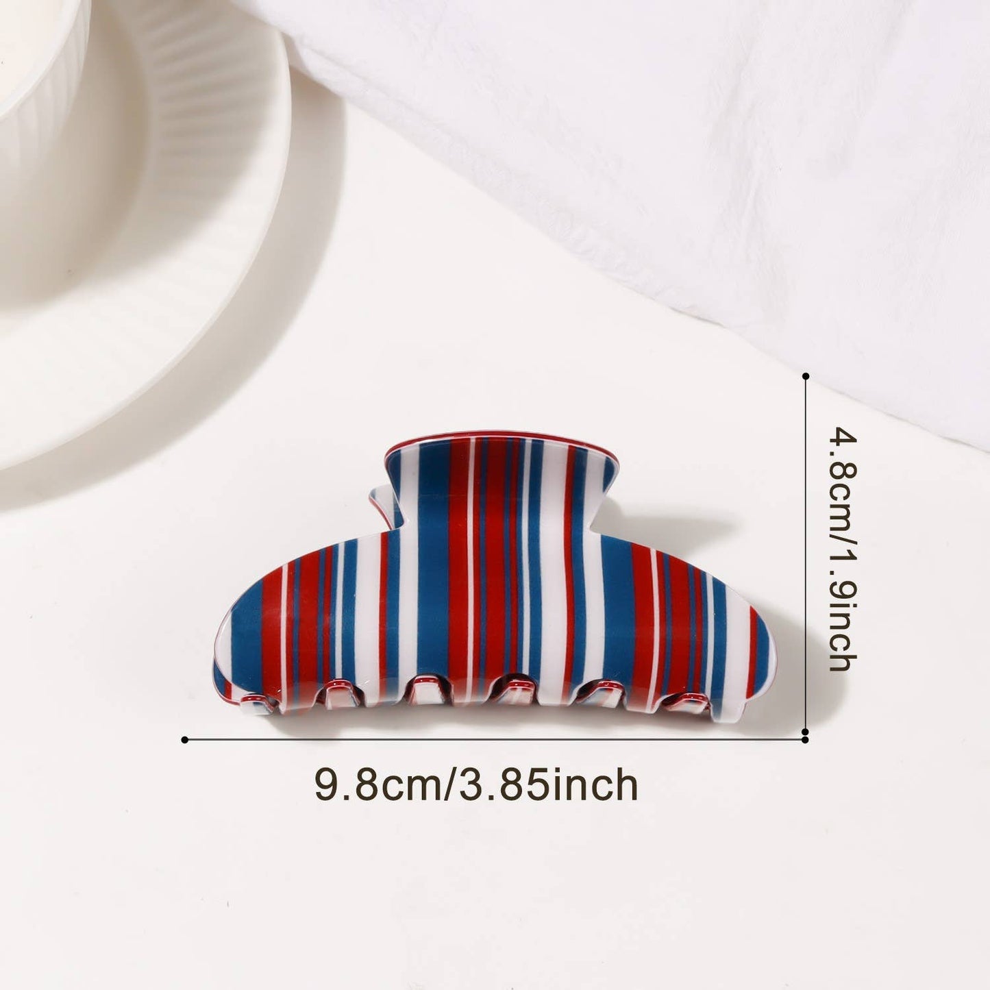 Colorful Vertical Stripe Pattern Hair Claw Clip