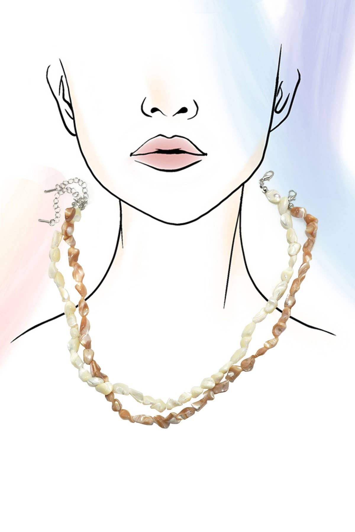 Iridescent Mother-of-Pearl Shell Nugget Necklaces