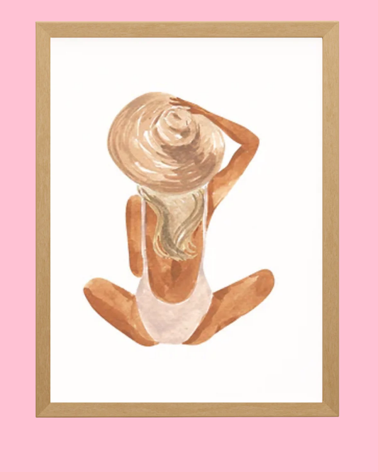 Beach Girl Blonde Art Print