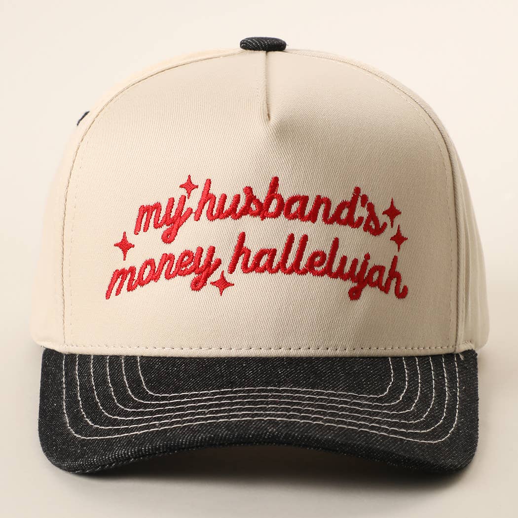 My Husband's Money Hallelujah Two-Tone Trucker Hat