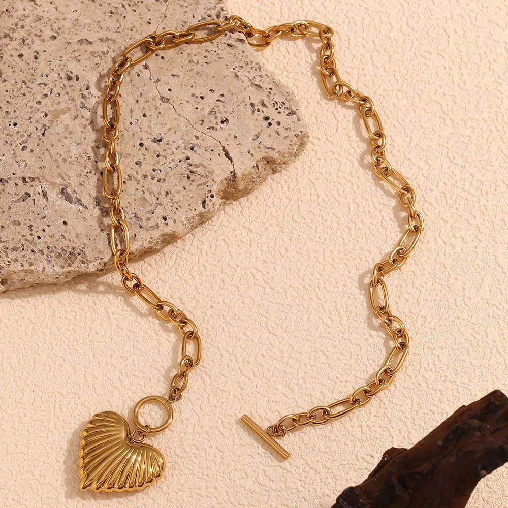 18k Stainless Steel Tarnish Free Heart Necklace
