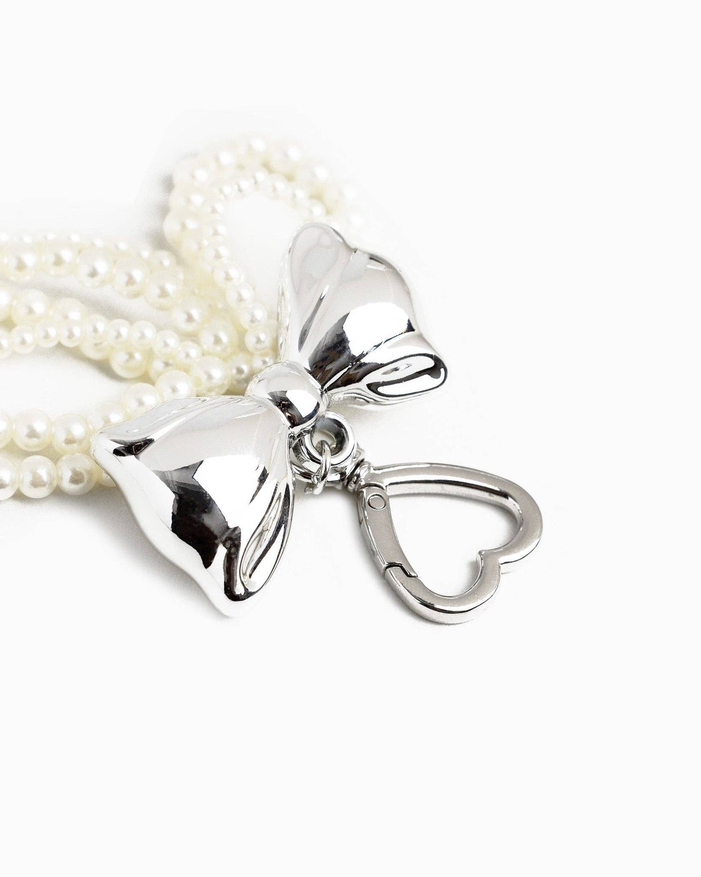Puffy Bow Acrylic Pearl Bow Drop Bag Charm