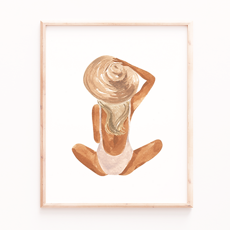 Beach Girl Blonde Art Print