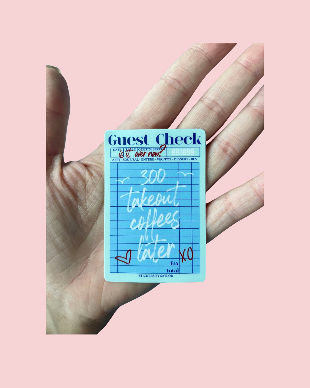 300 Coffees Inspired Guest Check Sticker